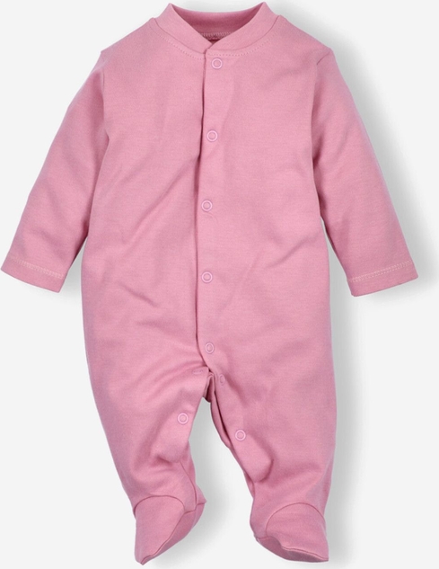 NINI Pajac niemowlęcy z bawełny organicznej dla dziewczynki różowy