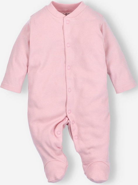 NINI Pajac niemowlęcy z bawełny organicznej dla dziewczynki różowy