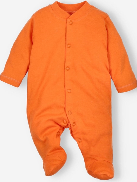 NINI Pajac niemowlęcy z bawełny organicznej pomarańczowy