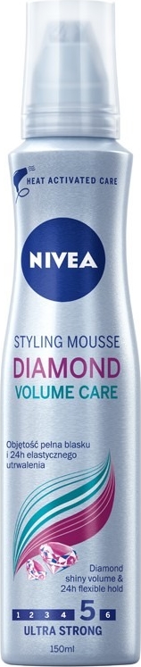 Nivea, Diamond Volume Care, pianka do włosów, ultra mocna, 150 ml