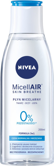 Nivea Micellair Skin Breathe Pielęgnujący Płyn Micelarny Do Cery Normalnej I Mieszanej 200 Ml