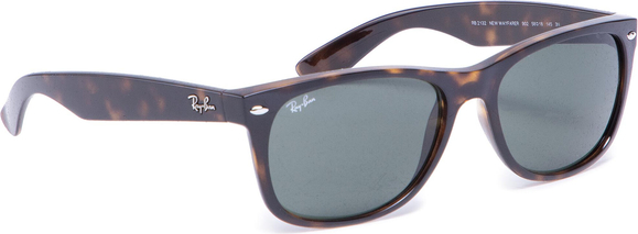 Okulary przeciwsłoneczne RAY-BAN - New Wayfarer 0RB2132 902 Black/Dark Brown/Green