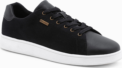 Ombre Męskie buty sneakresy z łączonych materiałów - czarne V2 OM-FOCS-0108