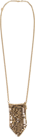 Paco Rabanne, metallic necklace Żółty, female, rozmiary: One size
