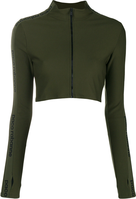 Paco Rabanne zip-up cropped jacket - Green