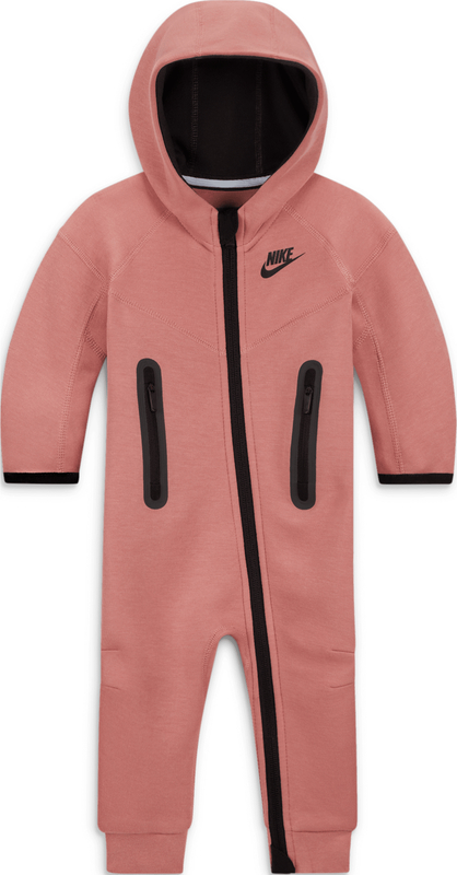 Pajacyk dla niemowląt Nike Sportswear Tech Fleece Hooded - Różowy