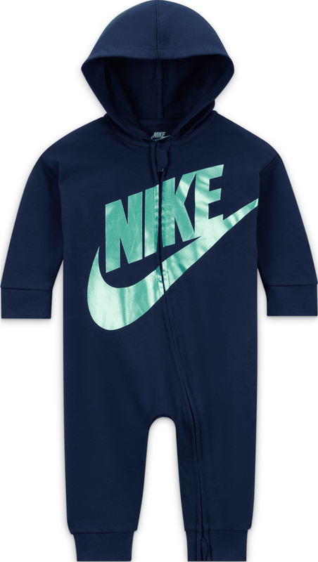 Pajacyk z zamkiem na całej długości dla niemowląt (0–9 M) Nike - Niebieski