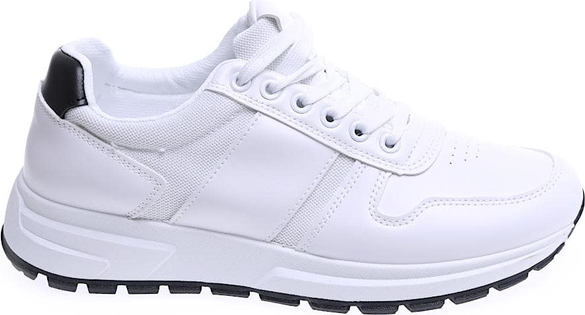 Pantofelek24 Białe sznurowane męskie buty sportowe /F1-3 15562 T479/