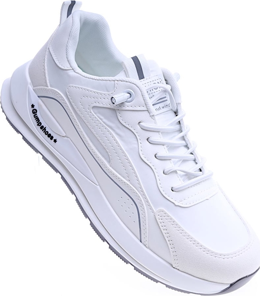 Pantofelek24 Wiązane męskie buty sportowe białe /A1-1 13958 T480/