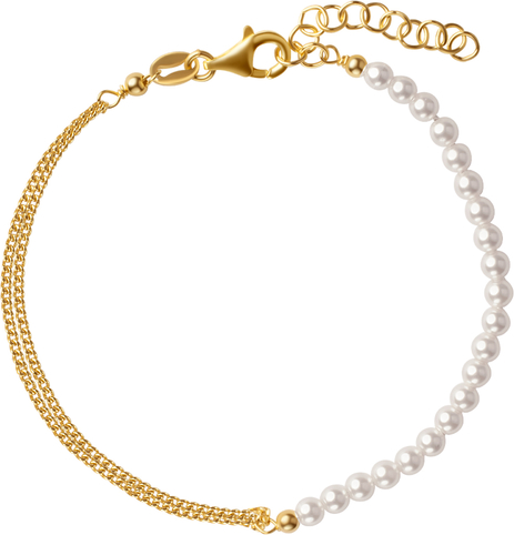 Pearls - Biżuteria Yes Bransoletka srebrna pozłacana ze szkłem - Pearls
