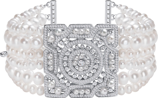 Pearls - Biżuteria Yes Bransoletka srebrna z perłami i cyrkoniami - Pearls