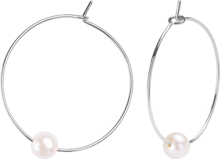 Pearls - Biżuteria Yes Kolczyki srebrne z perłami - koła - Pearls