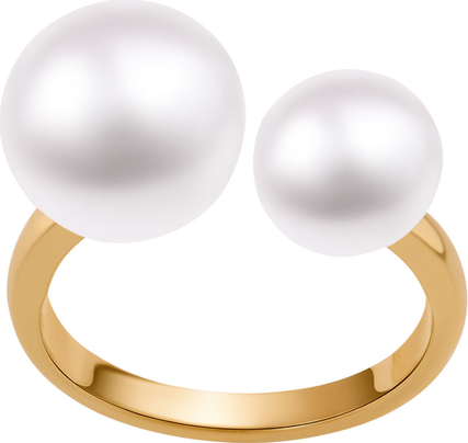 Pearls - Biżuteria Yes Pierścionek srebrny pozłacany z perłami - Pearls