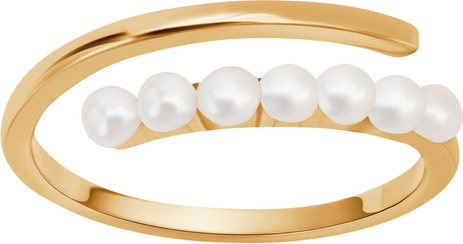 Pearls - Biżuteria Yes Pierścionek srebrny pozłacany z perłami - Pearls