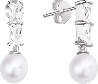 Pearls Of Sky - Biżuteria Yes Kolczyki srebrne z perłami i cyrkoniami - Pearls of Sky