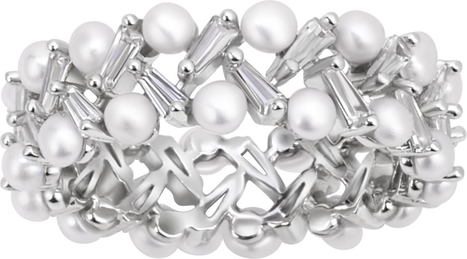 Pearls Of Sky - Biżuteria Yes Pierścionek srebrny z perłami i cyrkoniami - Pearls of Sky