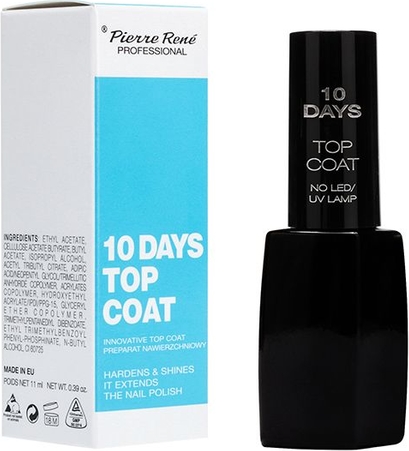 Pierre René 10 days Top Coat Preparat nawierzchniowy przedłużający trwałość manicure do 10 dni