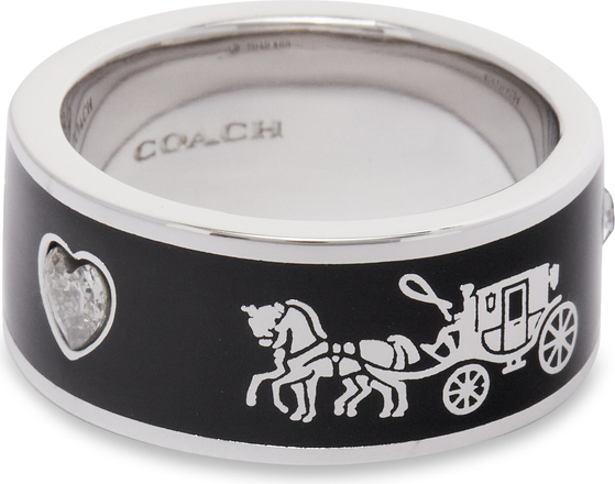 Pierścionek Coach Enamel Horse &amp; Carriage Band Ring 37479034RHO003 Srebrny