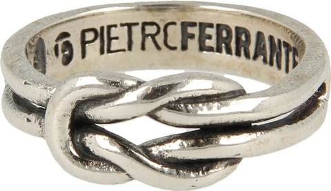 Pietro Ferrante Obrączka ze srebra zdobiona płaskim węzełem