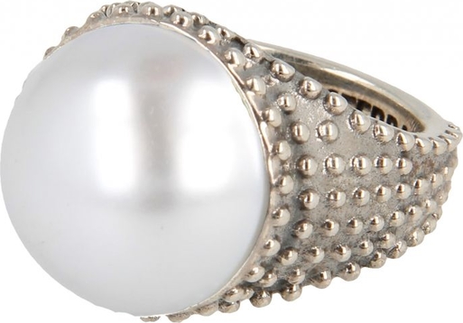 Pietro Ferrante Srebrny pierścionek z perłą Mabe