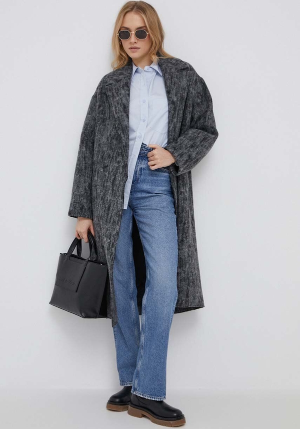 Płaszcz Calvin Klein przejściowa w stylu casual bez kaptura