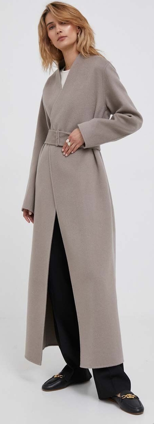 Płaszcz Calvin Klein przejściowa w stylu casual z wełny