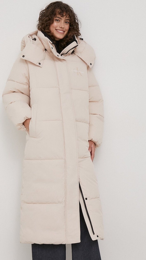 Płaszcz Calvin Klein w stylu casual z kapturem