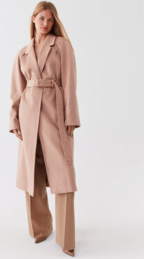 Płaszcz Calvin Klein w stylu casual z wełny
