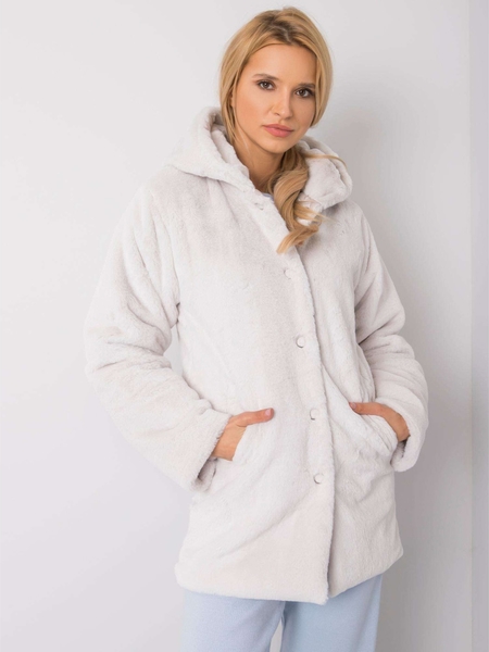 Płaszcz Fashionhunters w stylu casual z polaru