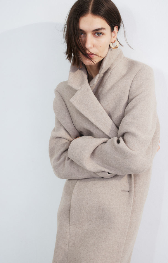 Płaszcz H & M bez kaptura długi w stylu casual