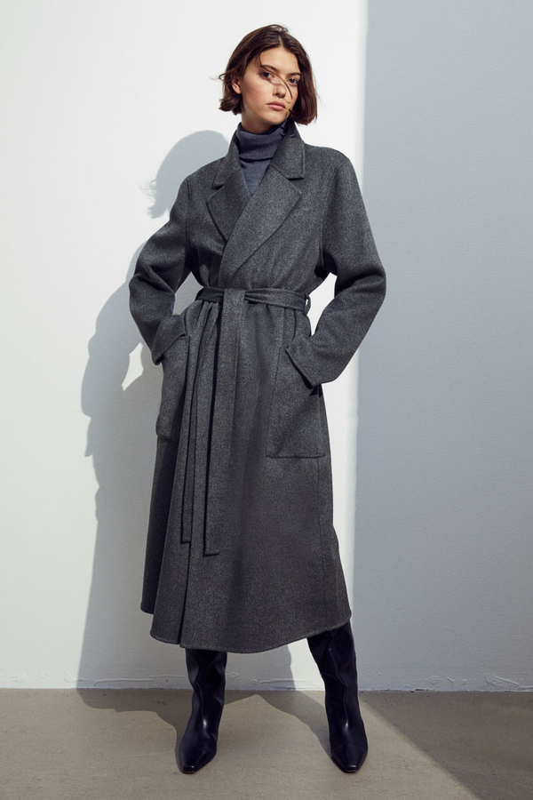 Płaszcz H & M z kaszmiru w stylu casual bez kaptura