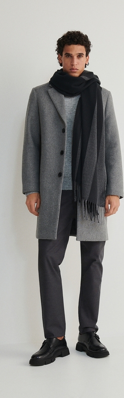 Płaszcz męski Reserved w stylu klasycznym z wełny