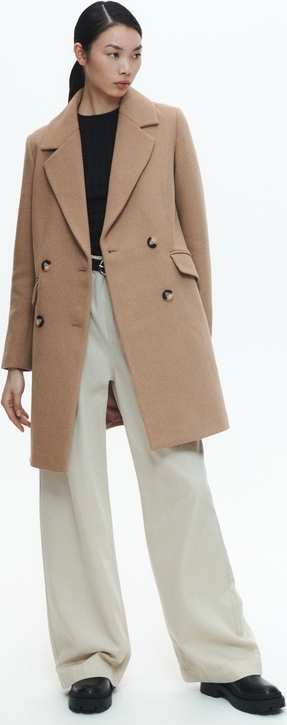 Płaszcz Reserved bez kaptura z wełny w stylu casual