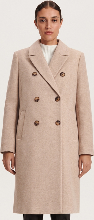 Płaszcz Reserved bez kaptura z wełny w stylu casual