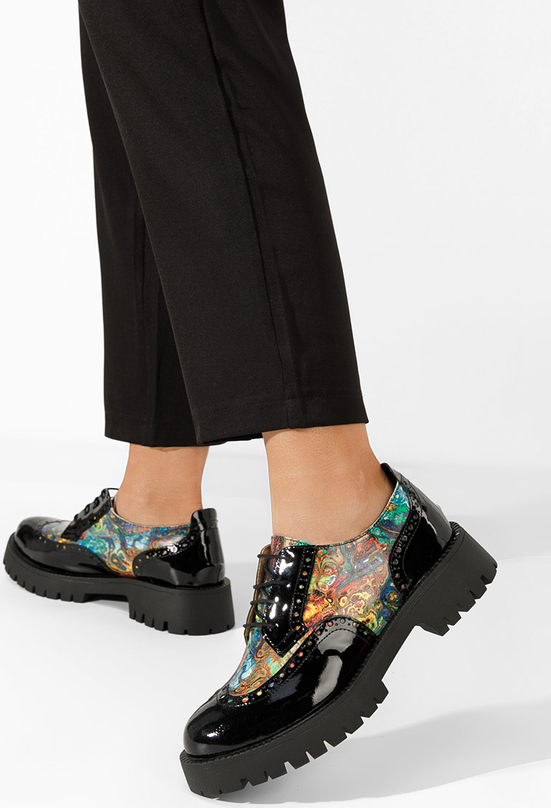 Półbuty Zapatos sznurowane z płaską podeszwą w stylu casual