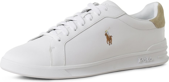 Polo Ralph Lauren Męskie skórzane buty sportowe Mężczyźni skóra biały jednolity