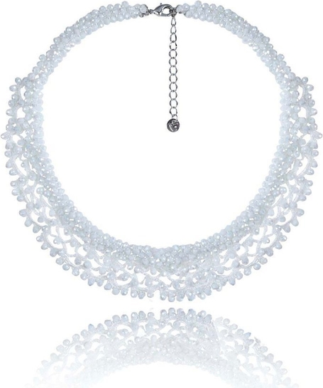 POLSKA Dekoracyjny ślubny naszyjnik w stylu Glamour biały