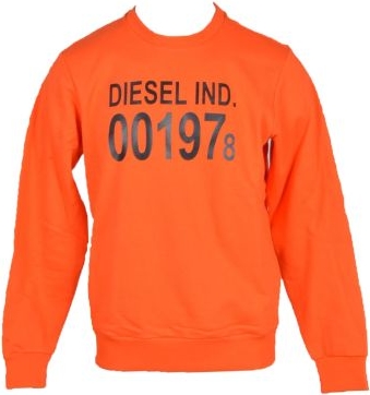 Pomarańczowa bluza Diesel w młodzieżowym stylu z bawełny