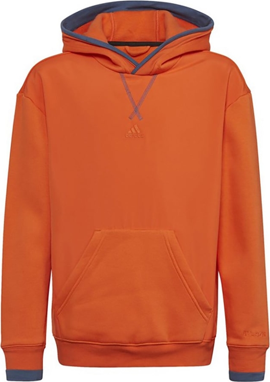 Pomarańczowa bluza dziecięca Adidas z polaru dla chłopców