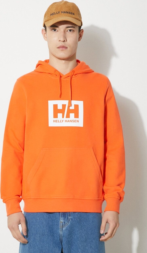 Pomarańczowa bluza Helly Hansen z bawełny w młodzieżowym stylu