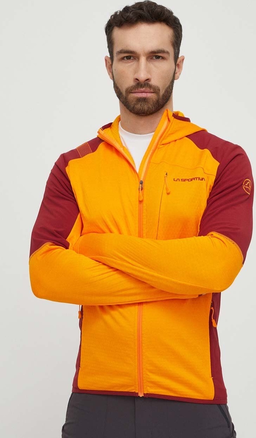 Pomarańczowa bluza La Sportiva w młodzieżowym stylu z polaru