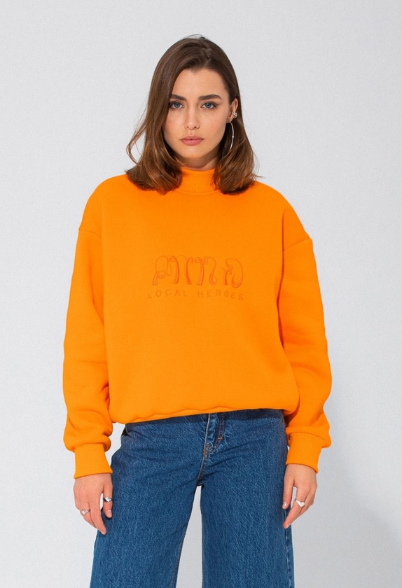 Pomarańczowa bluza LOCAL HEROES w młodzieżowym stylu z bawełny