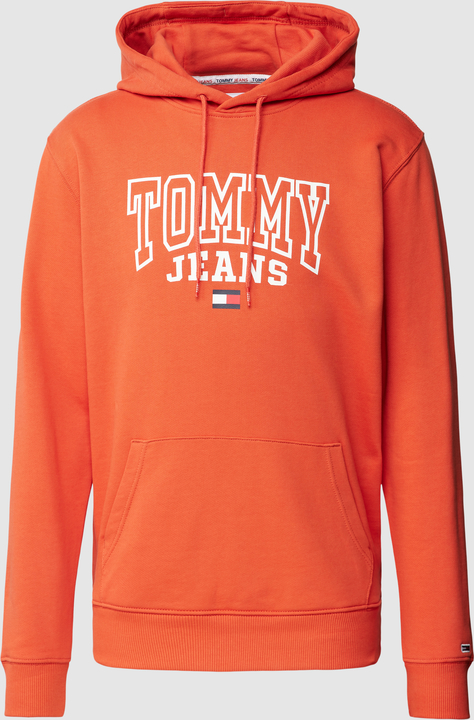Pomarańczowa bluza Tommy Jeans w młodzieżowym stylu z bawełny