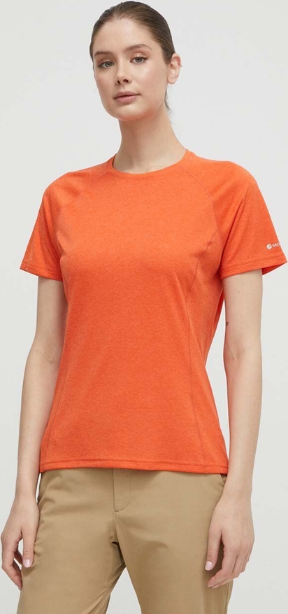 Pomarańczowa bluzka answear.com w stylu casual z okrągłym dekoltem z krótkim rękawem