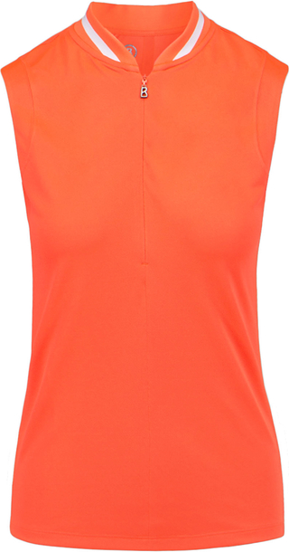 Pomarańczowa bluzka Bogner bez rękawów z okrągłym dekoltem