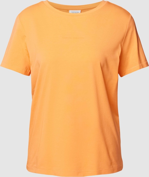 Pomarańczowa bluzka comma, z bawełny z krótkim rękawem
