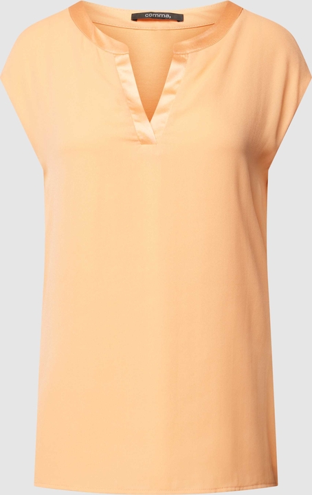 Pomarańczowa bluzka comma, z dekoltem w kształcie litery v