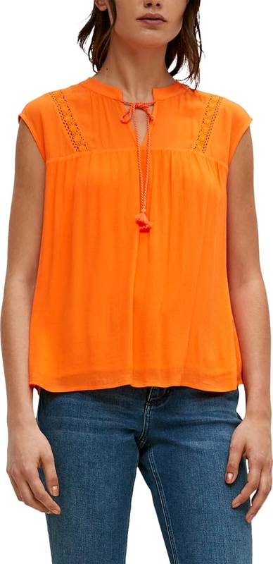 Pomarańczowa bluzka comma, z krótkim rękawem w stylu casual