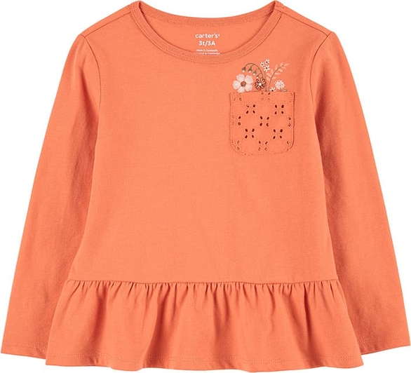 Pomarańczowa bluzka dziecięca Carter's dla dziewczynek