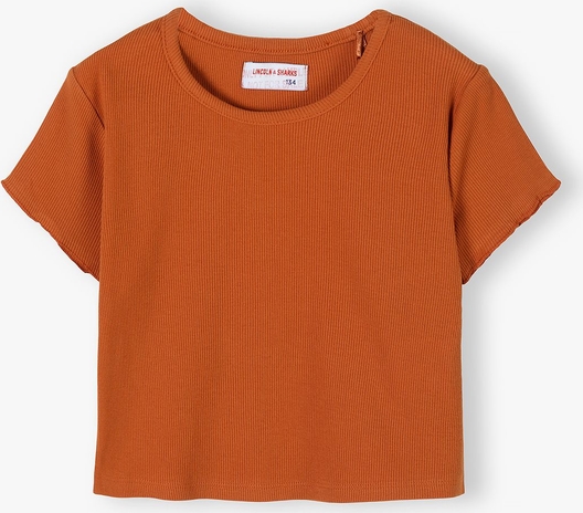 Pomarańczowa bluzka dziecięca Lincoln & Sharks By 5.10.15. z bawełny dla dziewczynek